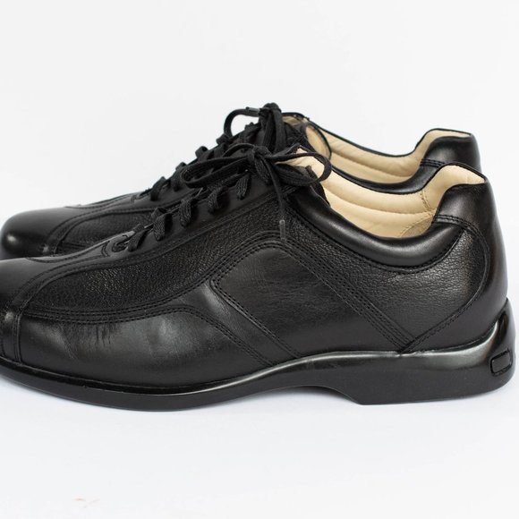 Neil M Shoes Mens 11.5 EEE Wide Black Leather Designer Lace Up Sporty Business - Picture 6 of 11